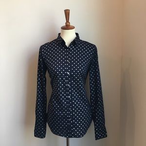 J.Crew Navy with Silver dots perfect fit 10T